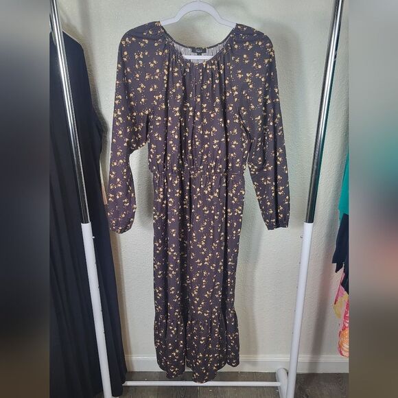 Rails Romatic Floral Sal Midi Puff Sleeve Ruffle Dress Large - Picture 1 of 7
